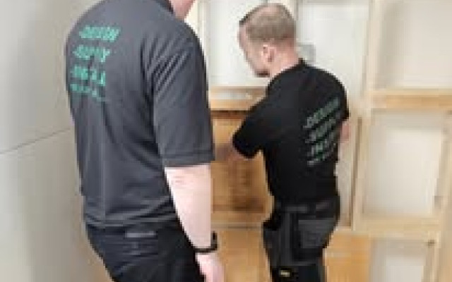 Investing in knowledge—Will and James taking part in specialist Schluter training.